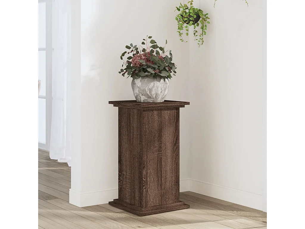 Support pour plantes chêne marron 33x33x60 cm bois d'ingénierie