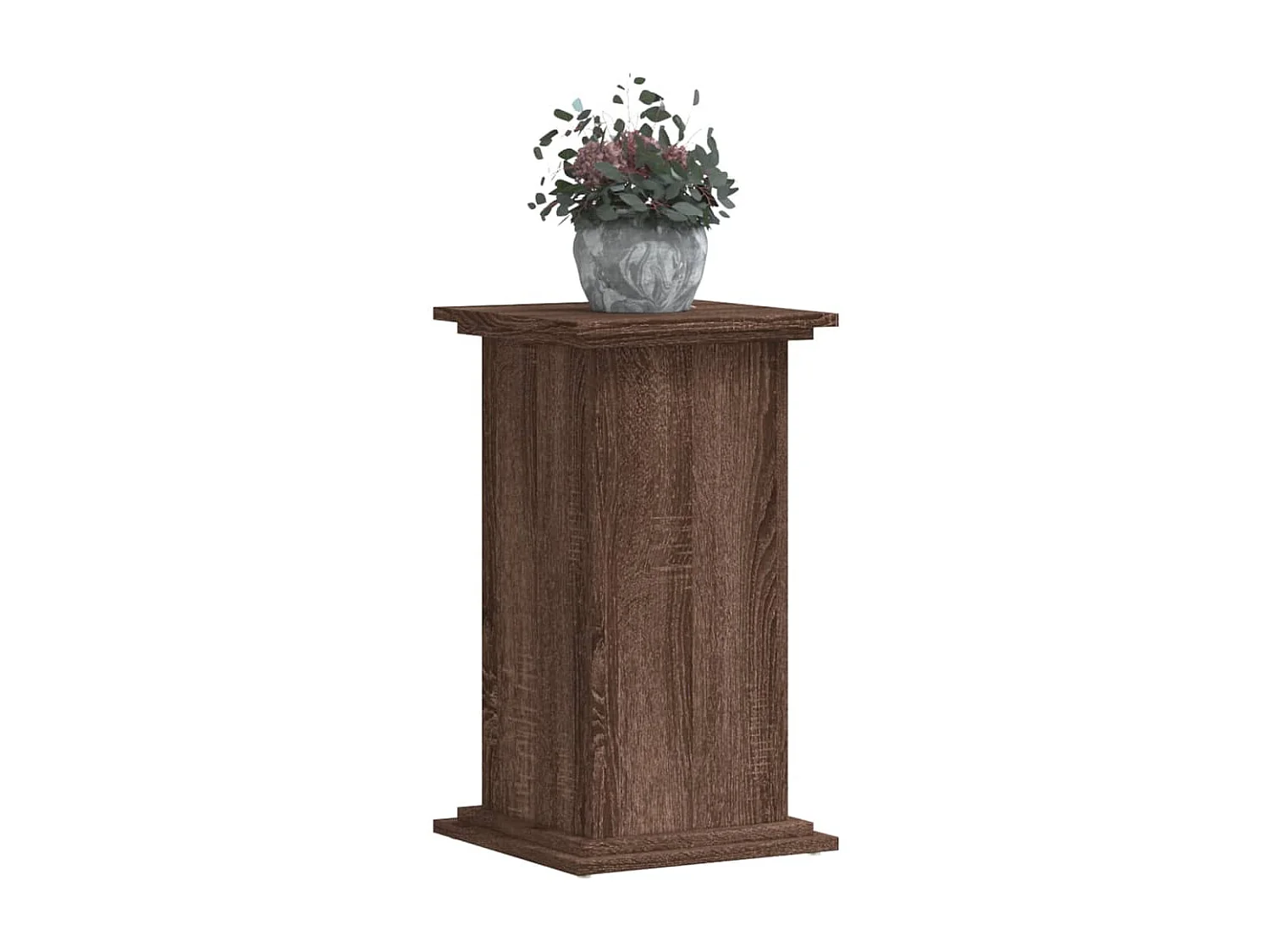 Support pour plantes chêne marron 33x33x60 cm bois d'ingénierie