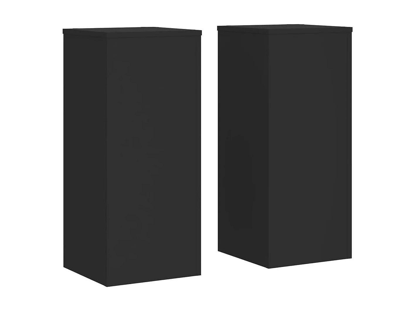 Plantenstandaards 2 stuks zwart 30x30x70 cm bewerkt hout