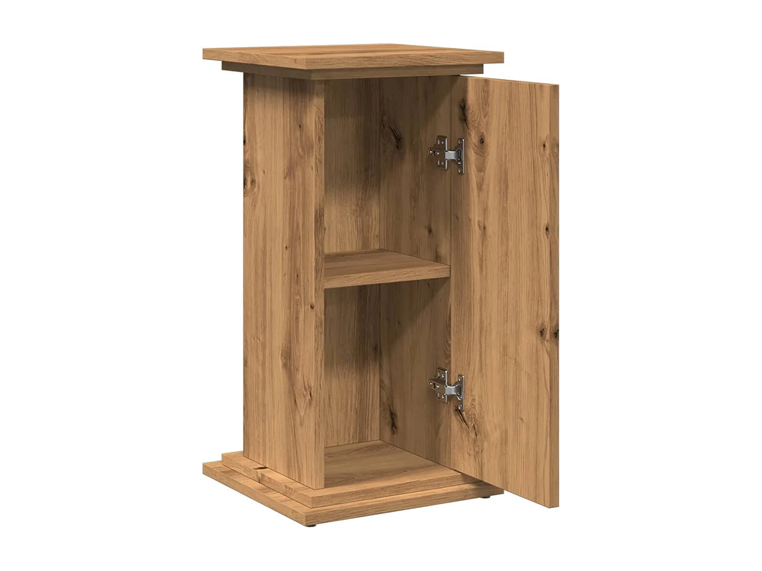Piédestal avec rangement chêne artisanal bois d'ingénierie