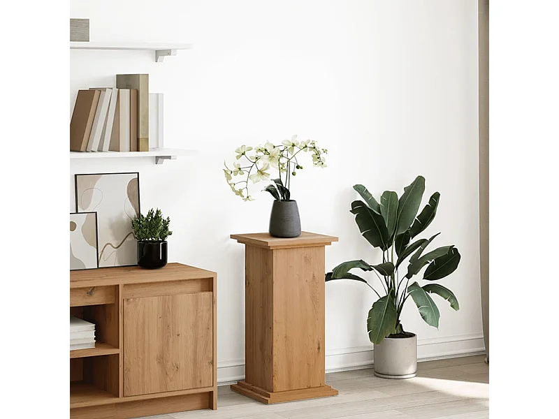 Piédestal avec rangement chêne artisanal bois d'ingénierie
