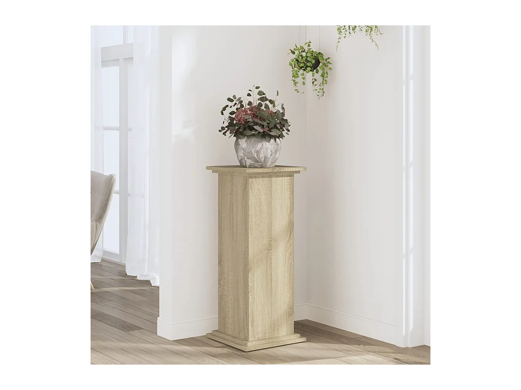 Sonoma eiken plantenstandaard 33x33x80 cm bewerkt hout