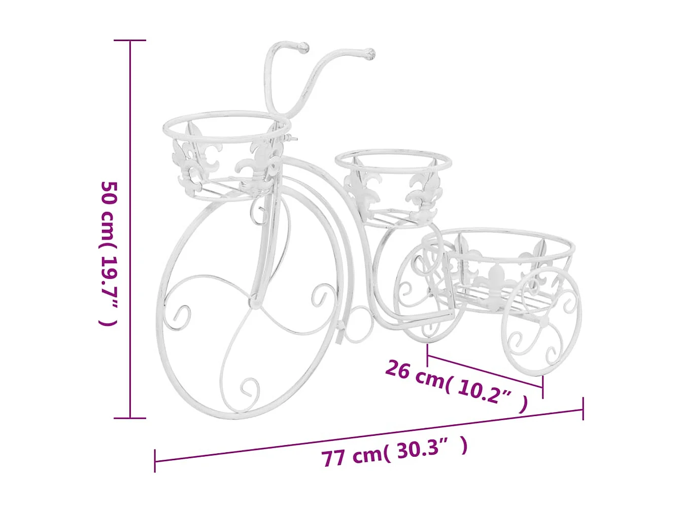 Support de plantes sous forme de vélo Style vintage Métal