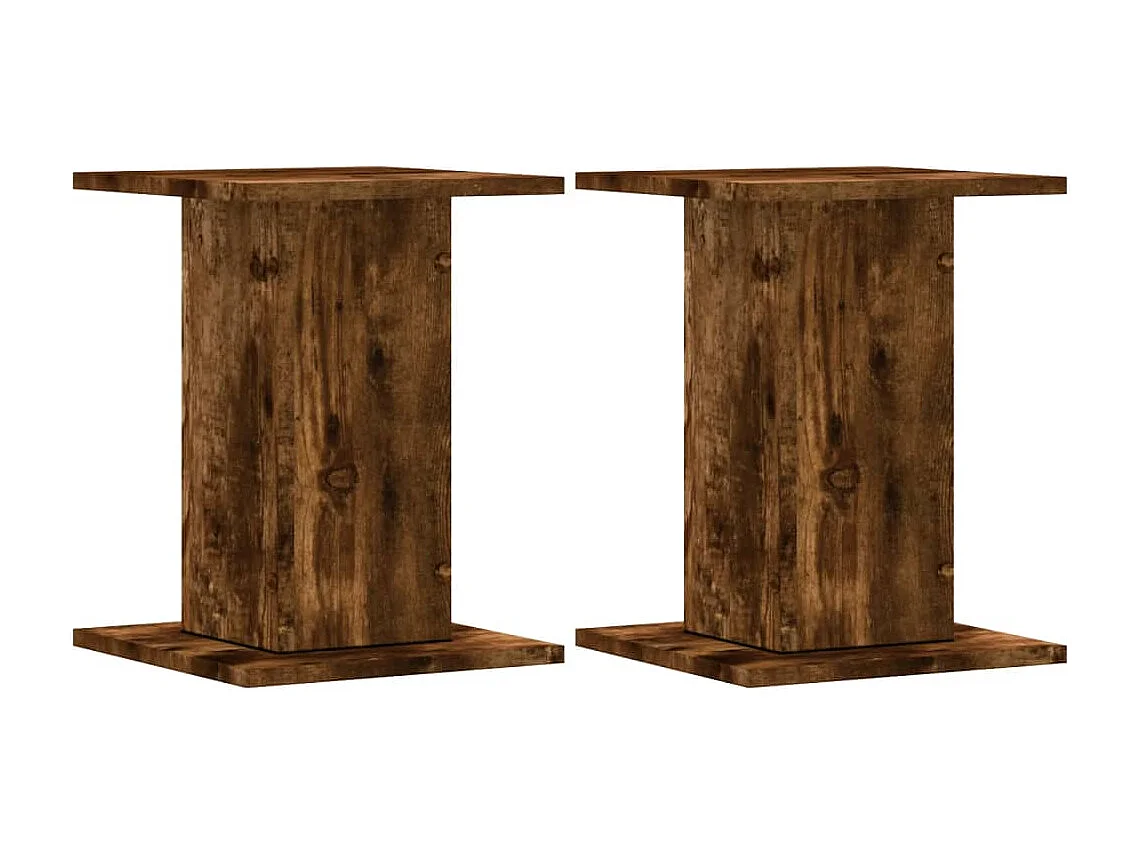 Plantenstandaards 2 stuks gerookt eikenhout