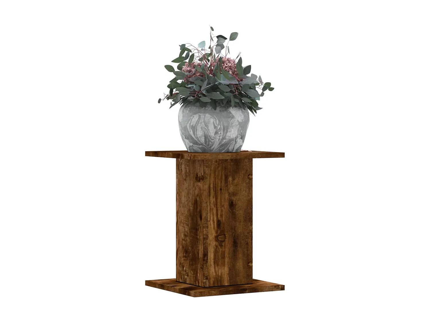 Supports pour plantes 2 pcs chêne fumé bois d'ingénierie