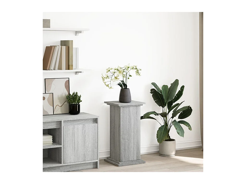 Piédestal avec rangement sonoma gris bois d'ingénierie