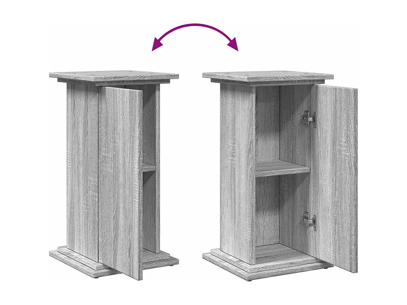 Piédestal avec rangement sonoma gris bois d'ingénierie
