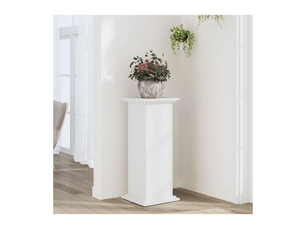 Soporte para plantas blanco de 33 x 33 x 80 cm de madera de ingeniería