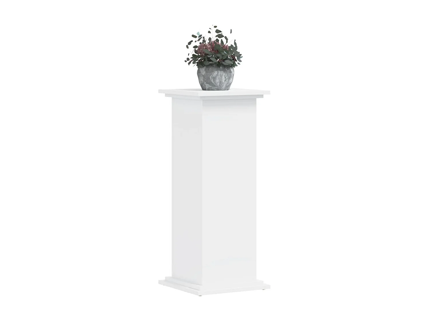 Soporte para plantas blanco de 33 x 33 x 80 cm de madera de ingeniería