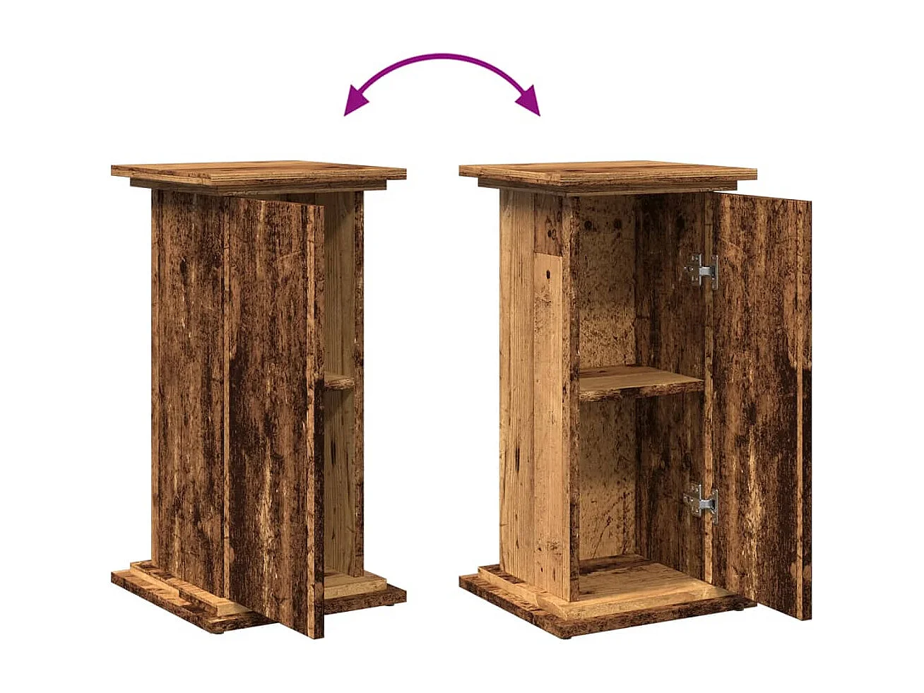 Sokkel met opbergruimte oud hout bewerkt hout