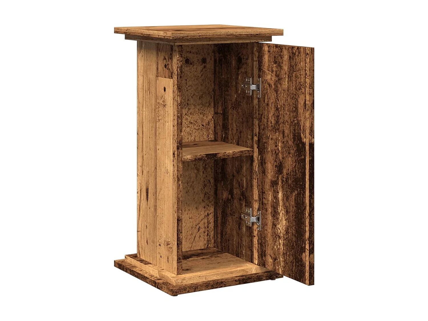 Piédestal avec rangement vieux bois bois d'ingénierie