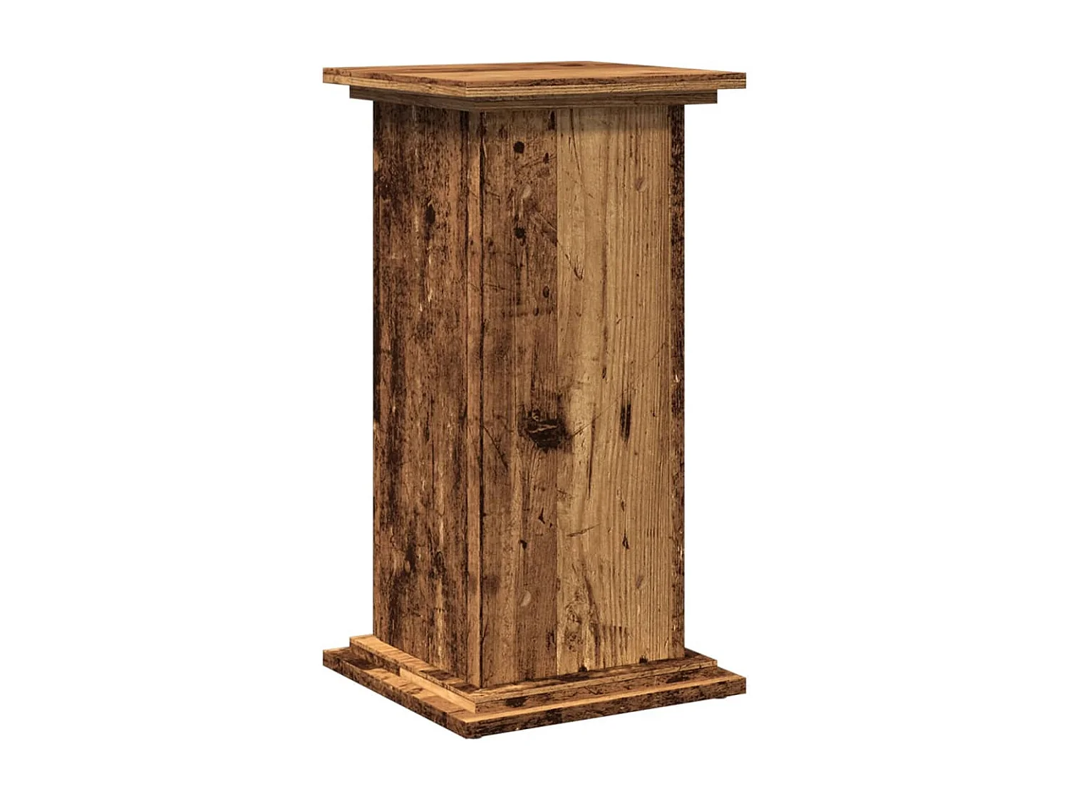 Piédestal avec rangement vieux bois bois d'ingénierie