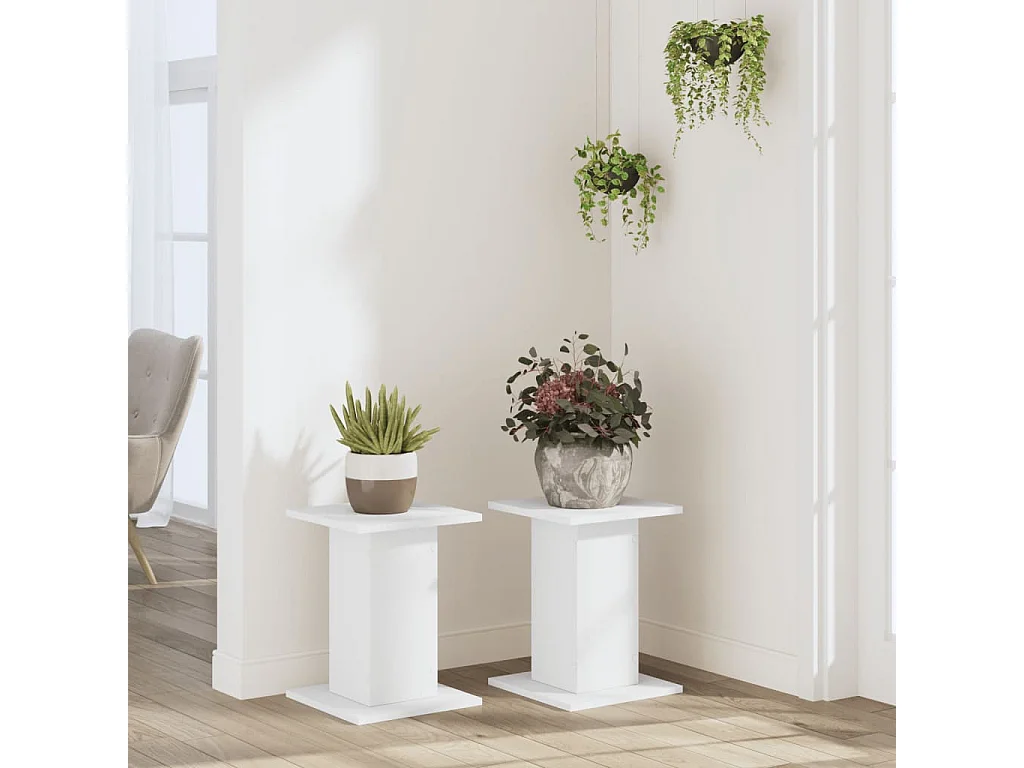 Supports pour plantes 2 pcs blanc 30x30x40 cm bois d'ingénierie