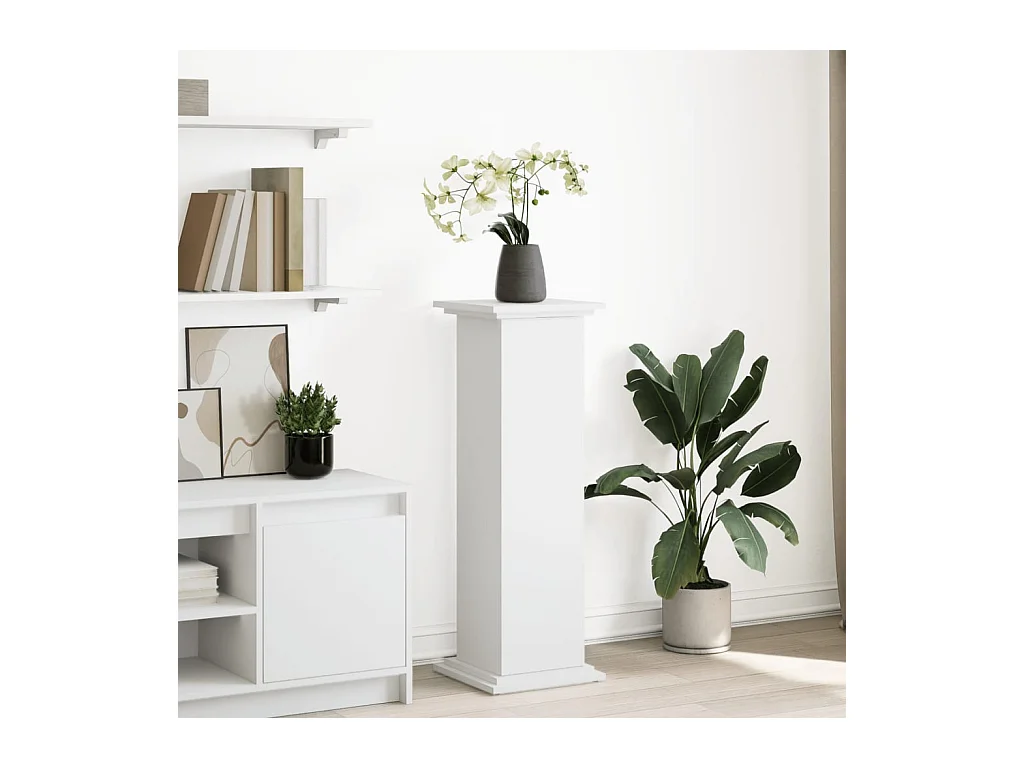 Sokkel met witte opbergruimte 31x30x90 cm bewerkt hout