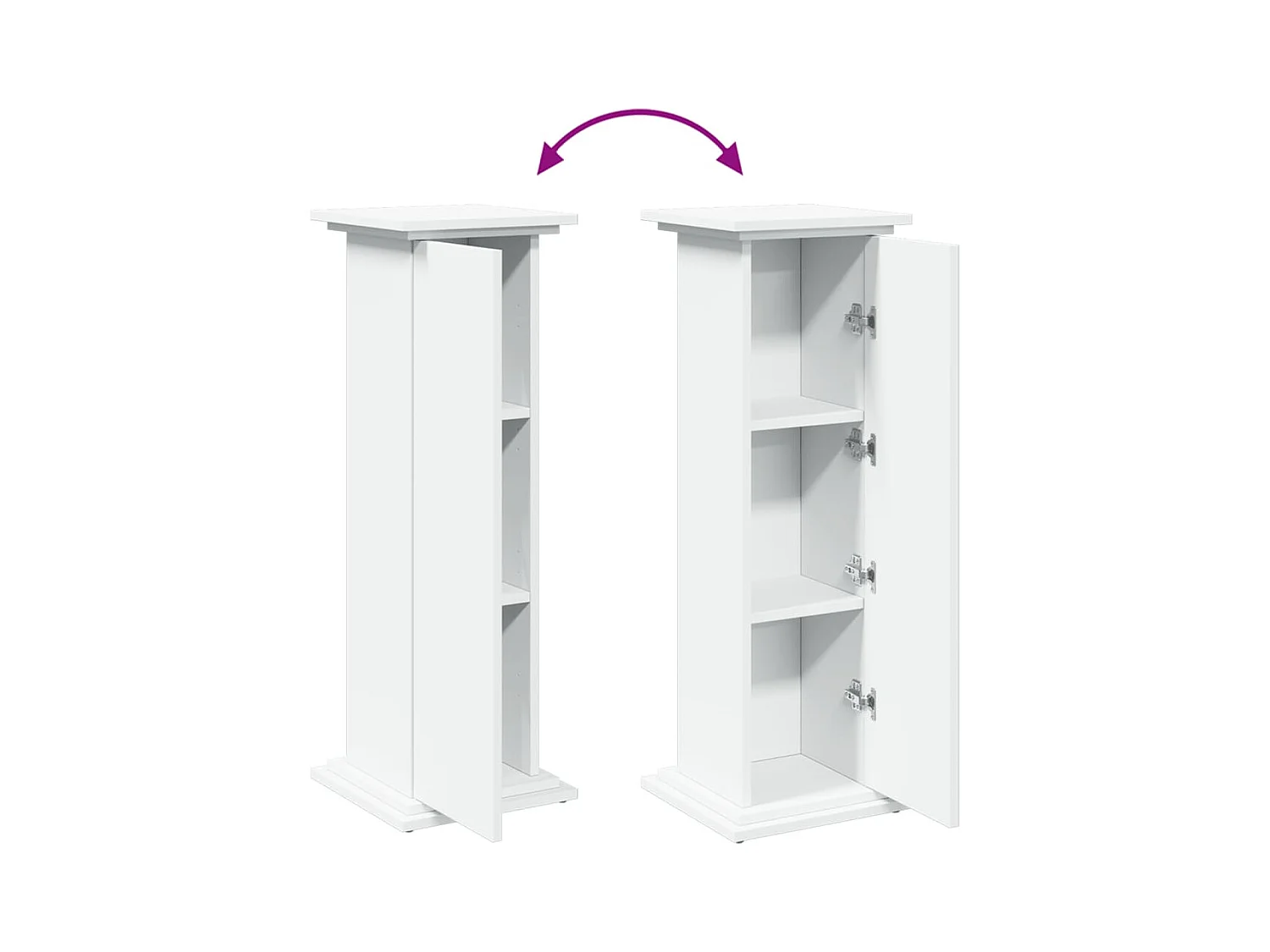 Sokkel met witte opbergruimte 31x30x90 cm bewerkt hout