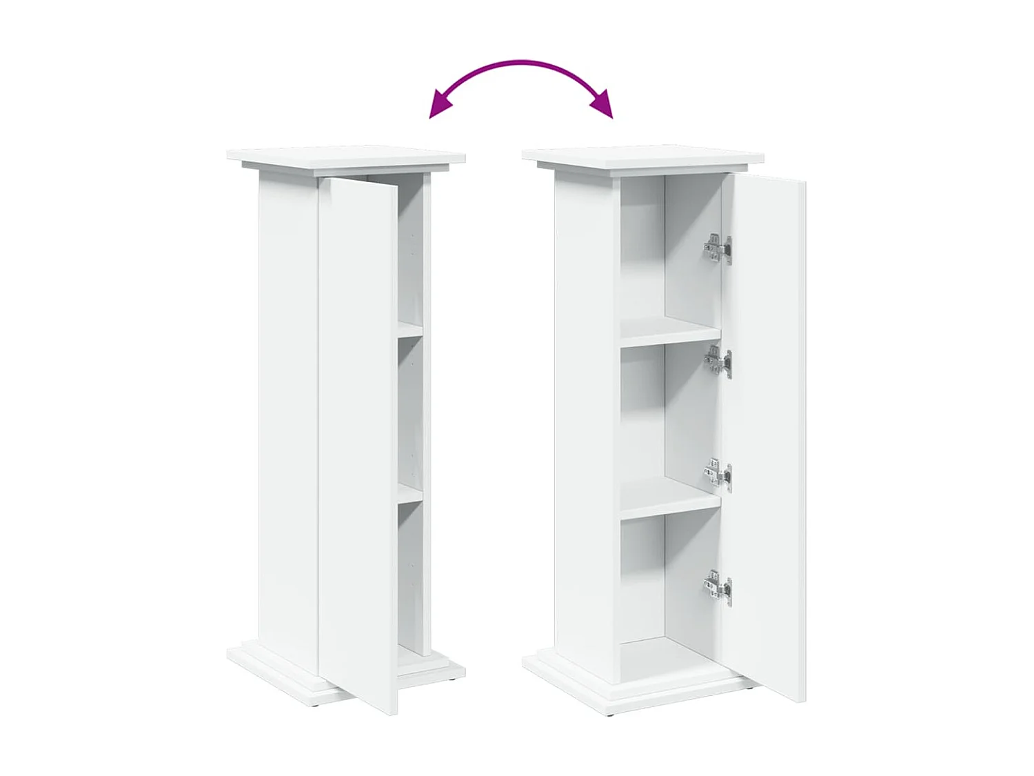 Piédestal avec rangement blanc 31x30x90 cm bois d'ingénierie