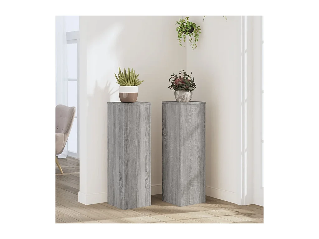 Supports pour plantes 2 pcs sonoma gris bois d'ingénierie