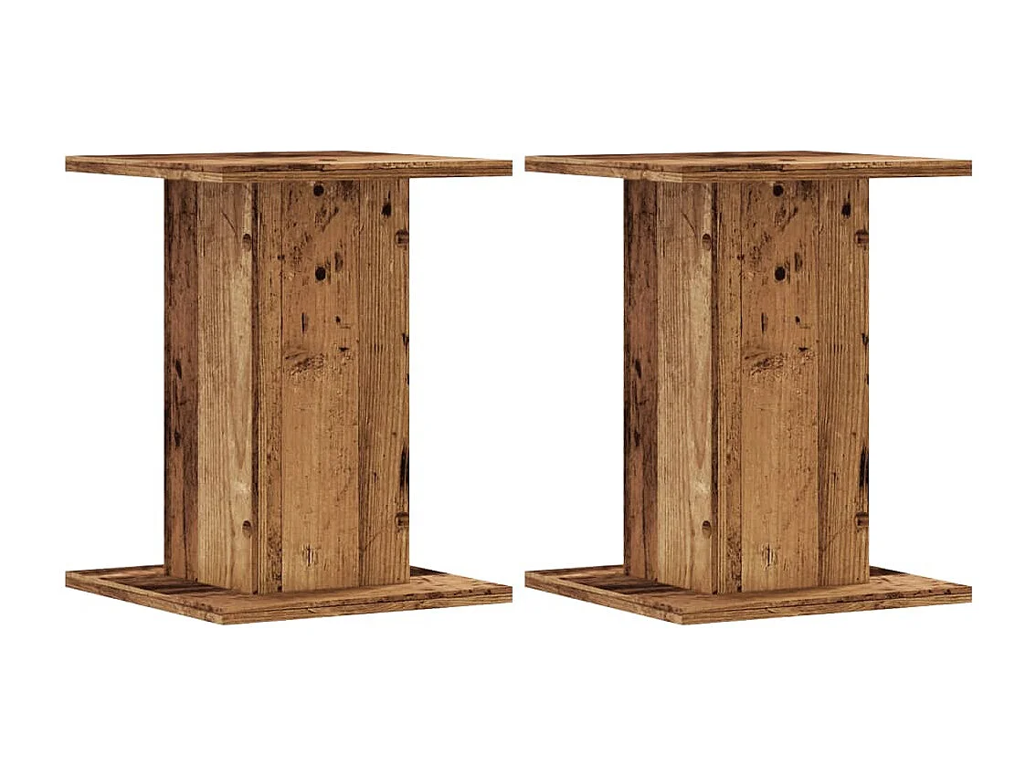 Supports pour plantes 2 pcs vieux bois bois d'ingénierie