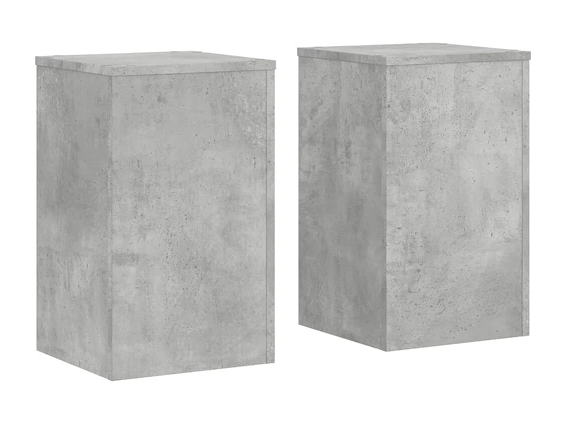 Supporti per piante 2 pezzi in cemento grigio e legno ingegnerizzato