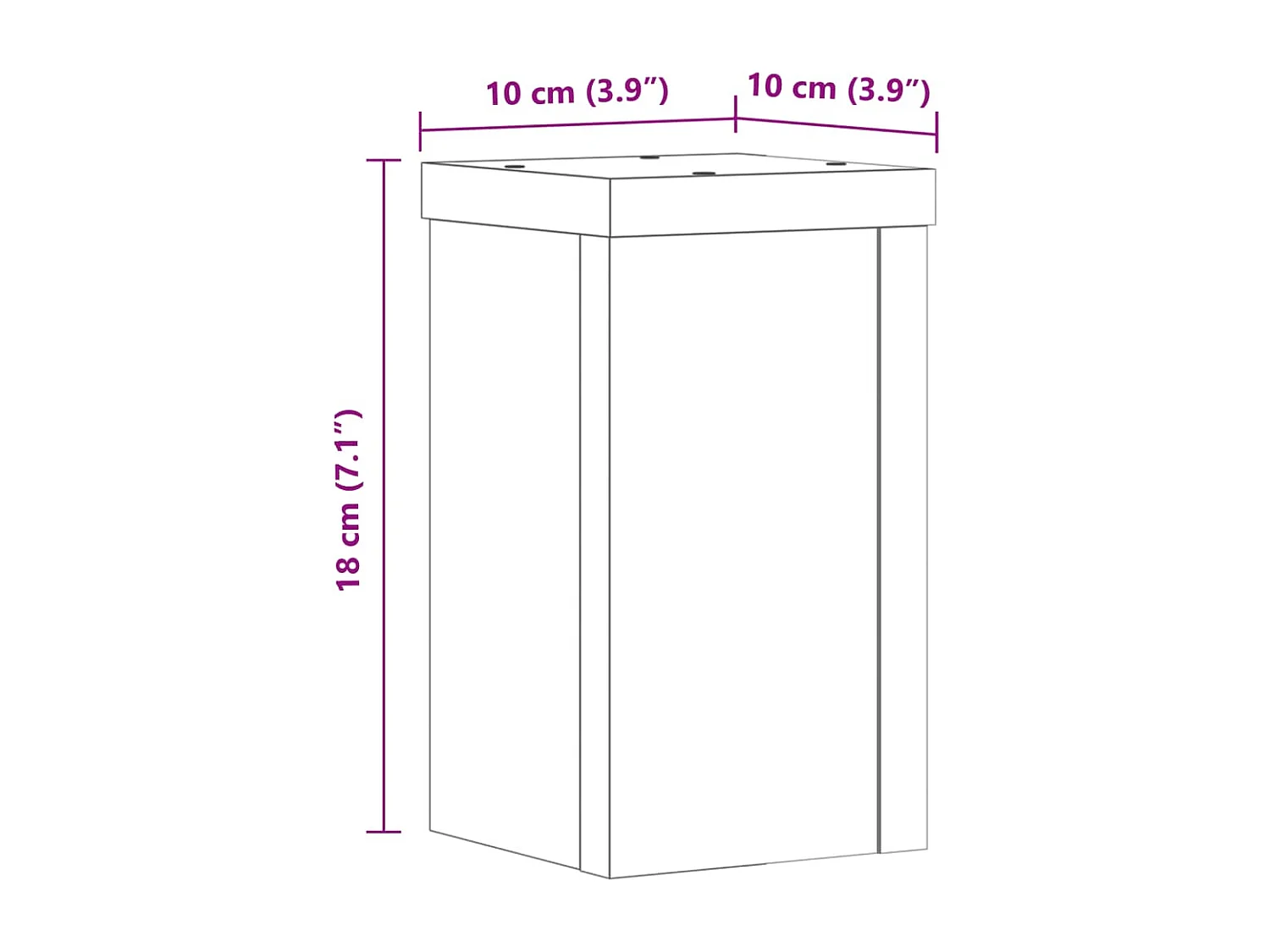 Supports pour plantes 2 pcs blanc 10x10x18 cm bois d'ingénierie