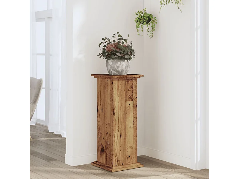 Plantenstandaard oud hout 33x33x80 cm bewerkt hout