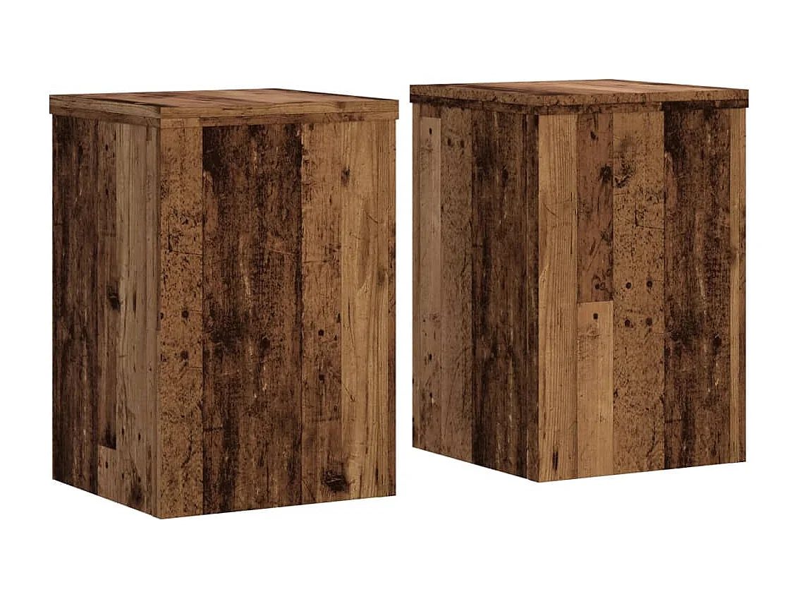 Supports pour plantes 2 pcs vieux bois bois d'ingénierie