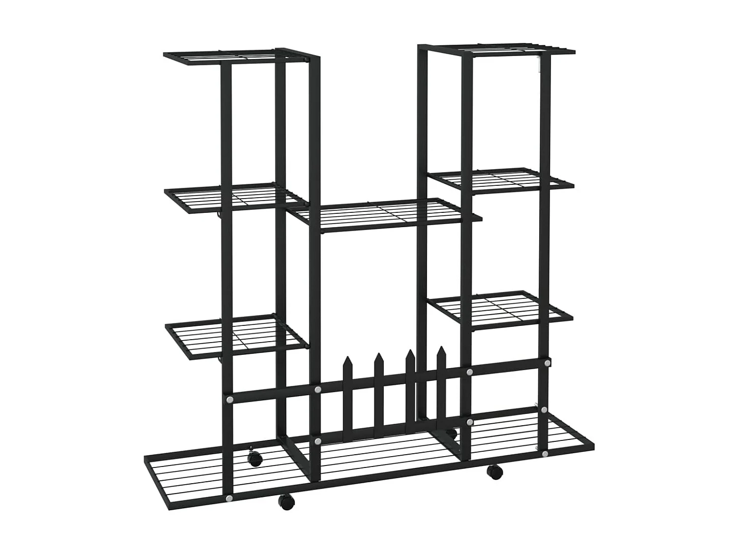 Jardinière avec roues 94,5x24,5x91,5 cm Noir Fer