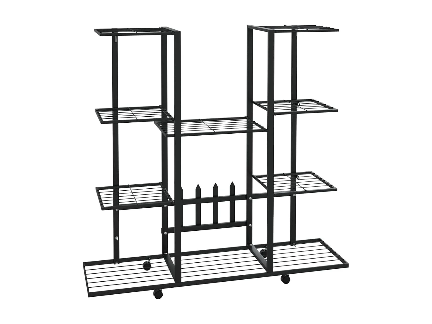 Jardinière avec roues 94,5x24,5x91,5 cm Noir Fer