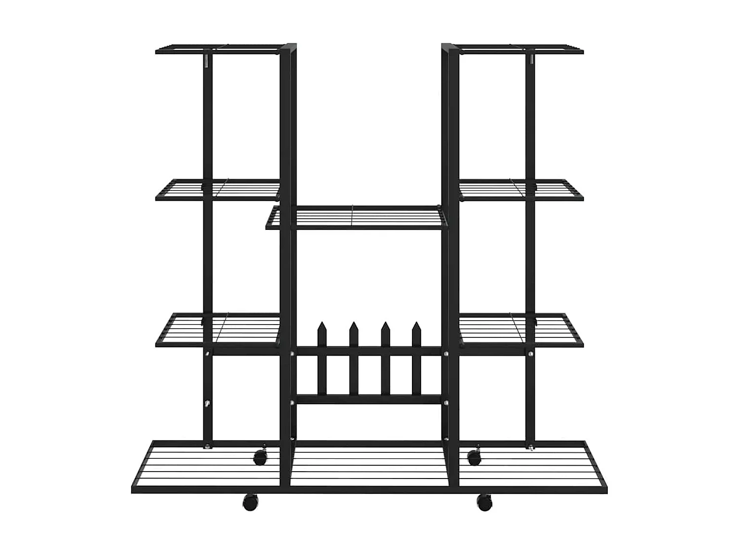 Jardinière avec roues 94,5x24,5x91,5 cm Noir Fer