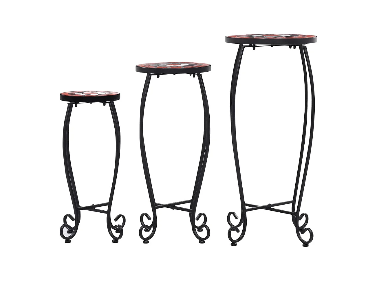 Tavoli in mosaico 3 pezzi Terrac e Ceramica bianca