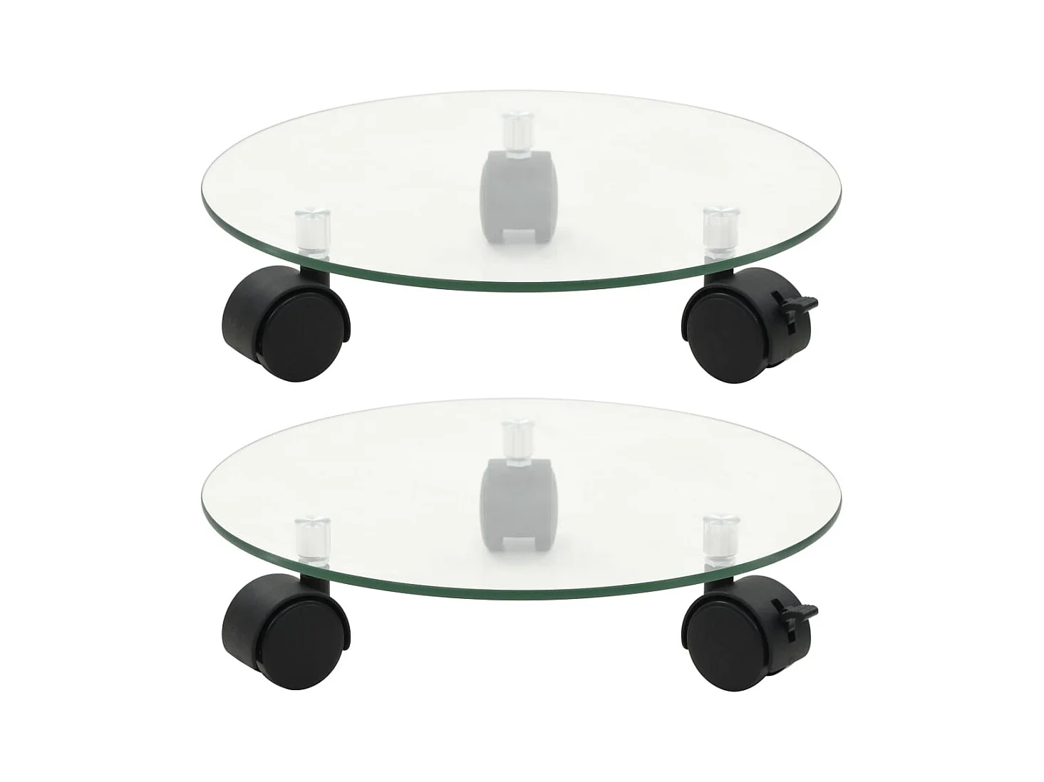 Porte-plantes roulant 2 pcs Verre trempé 28 cm Rond