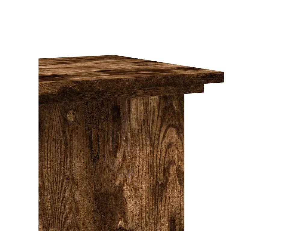 Portavasi in rovere affumicato 33x33x100 cm in legno ingegnerizzato