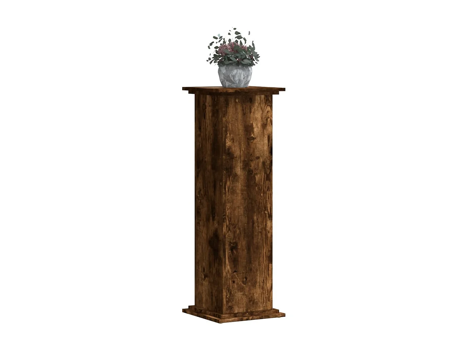 Support pour plantes chêne fumé 33x33x100 cm bois d'ingénierie