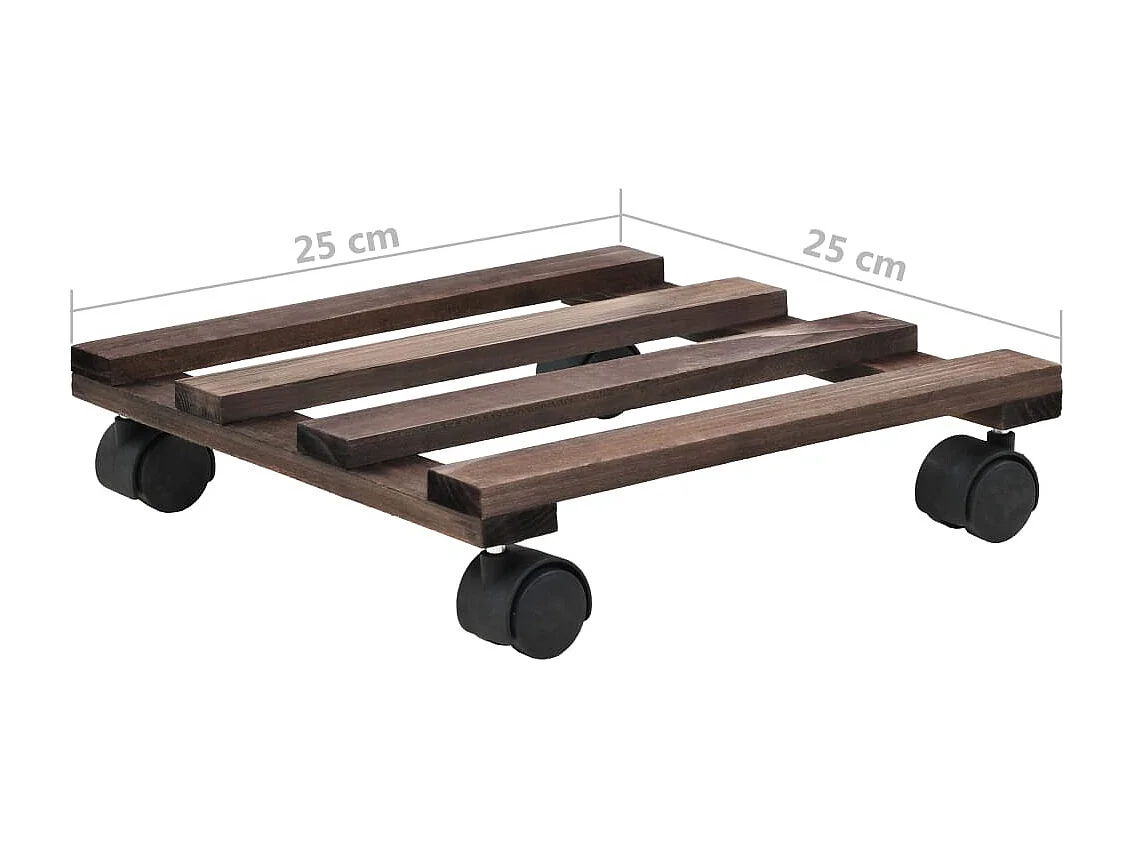 Support roulant à plantes Bois de cèdre 4 pcs 25 x 25 cm