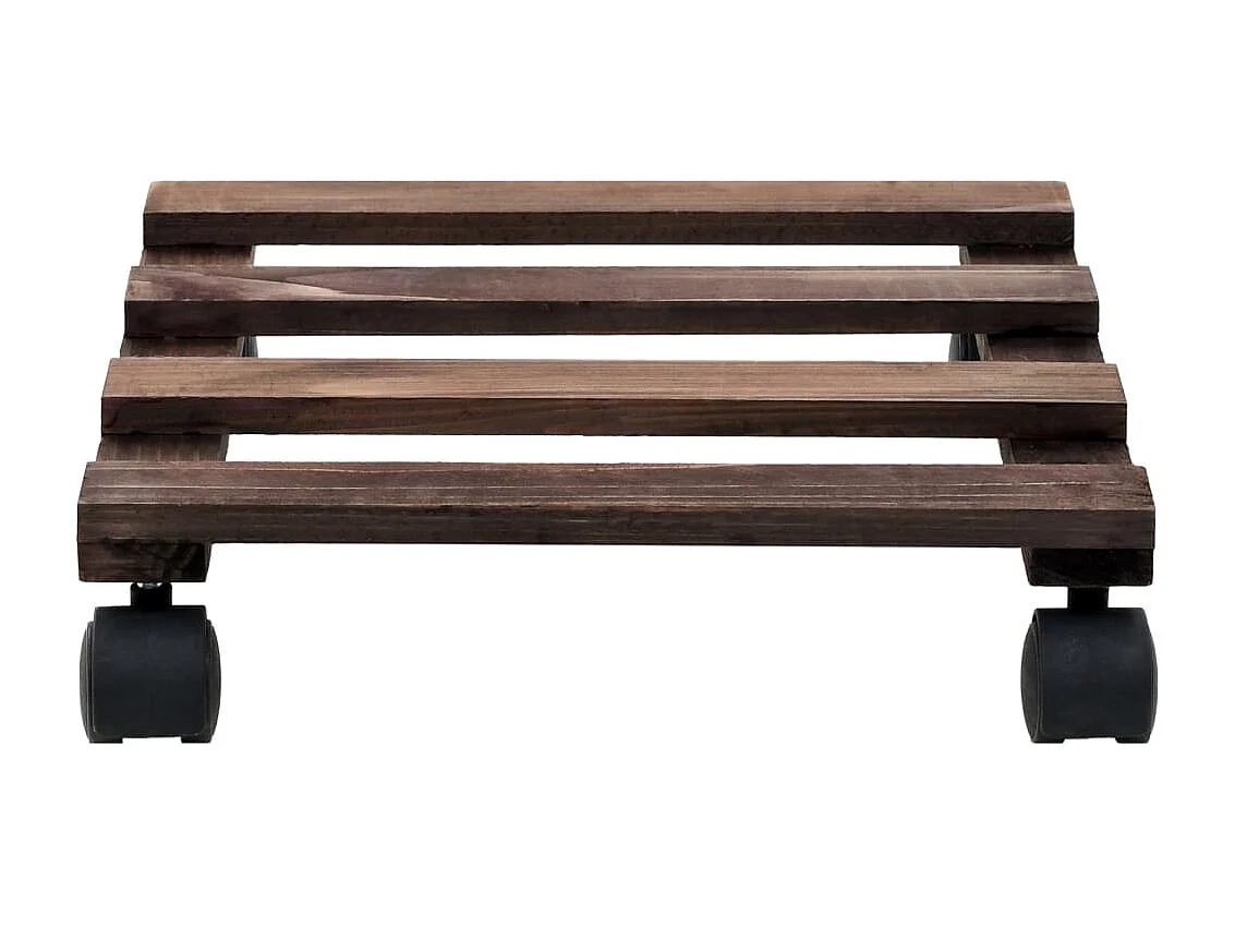 Cederhouten plantenrolstandaard 4 stuks 25 x 25 cm