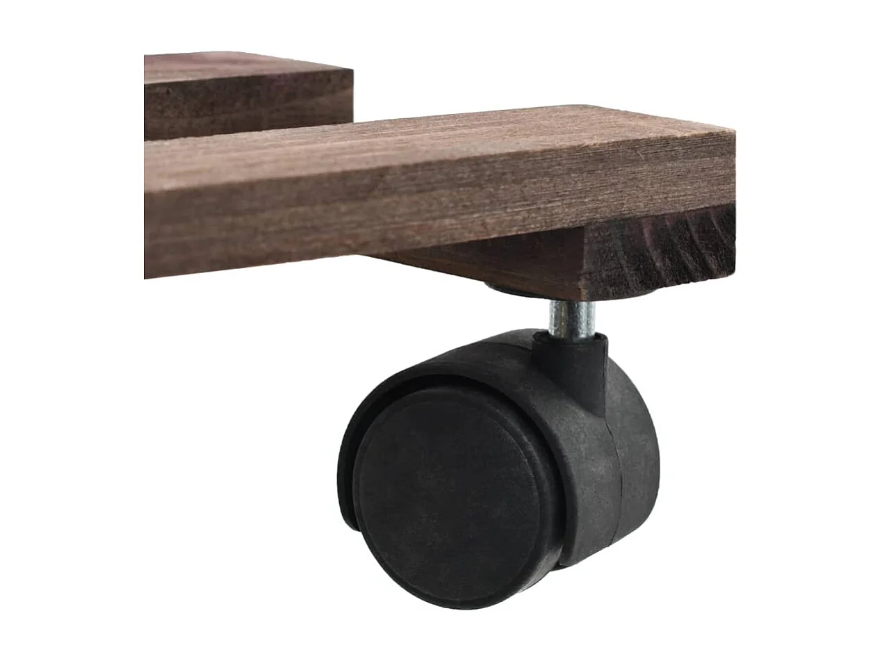 Cederhouten plantenrolstandaard 4 stuks 25 x 25 cm