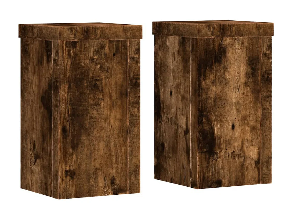 Supports pour plantes 2 pcs chêne fumé bois d'ingénierie