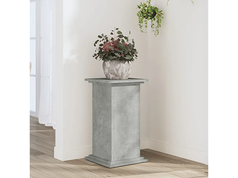 Support pour plantes gris béton 33x33x60 cm bois d'ingénierie