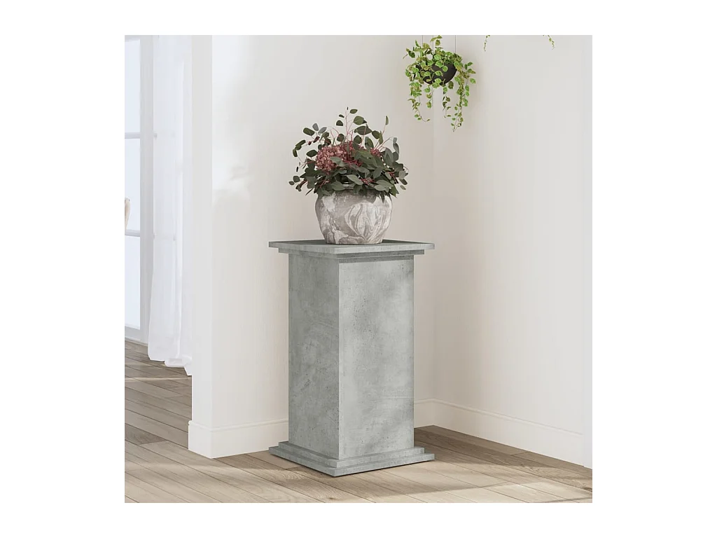 Support pour plantes gris béton 33x33x60 cm bois d'ingénierie