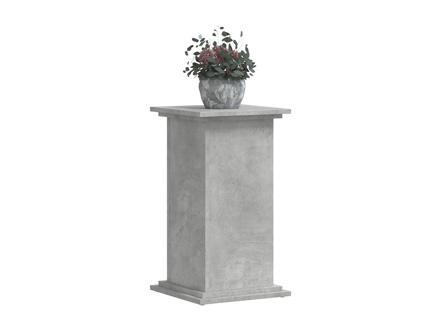 Support pour plantes gris béton 33x33x60 cm bois d'ingénierie