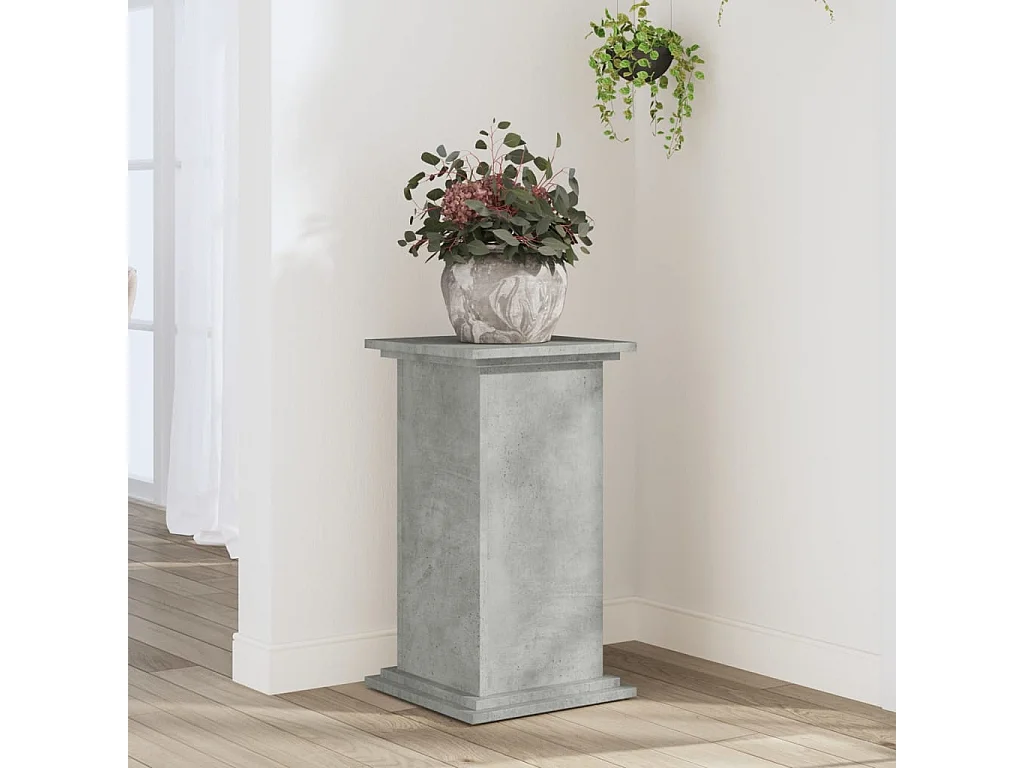 Support pour plantes gris béton 33x33x60 cm bois d'ingénierie