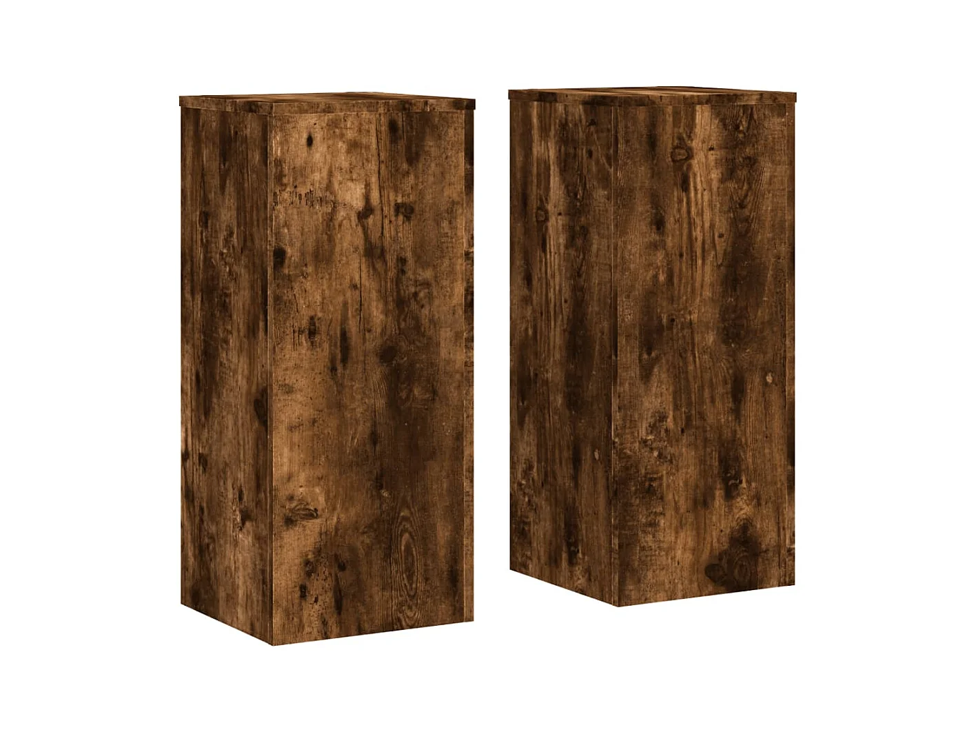 Plantenstandaards 2 stuks gerookt eikenhout