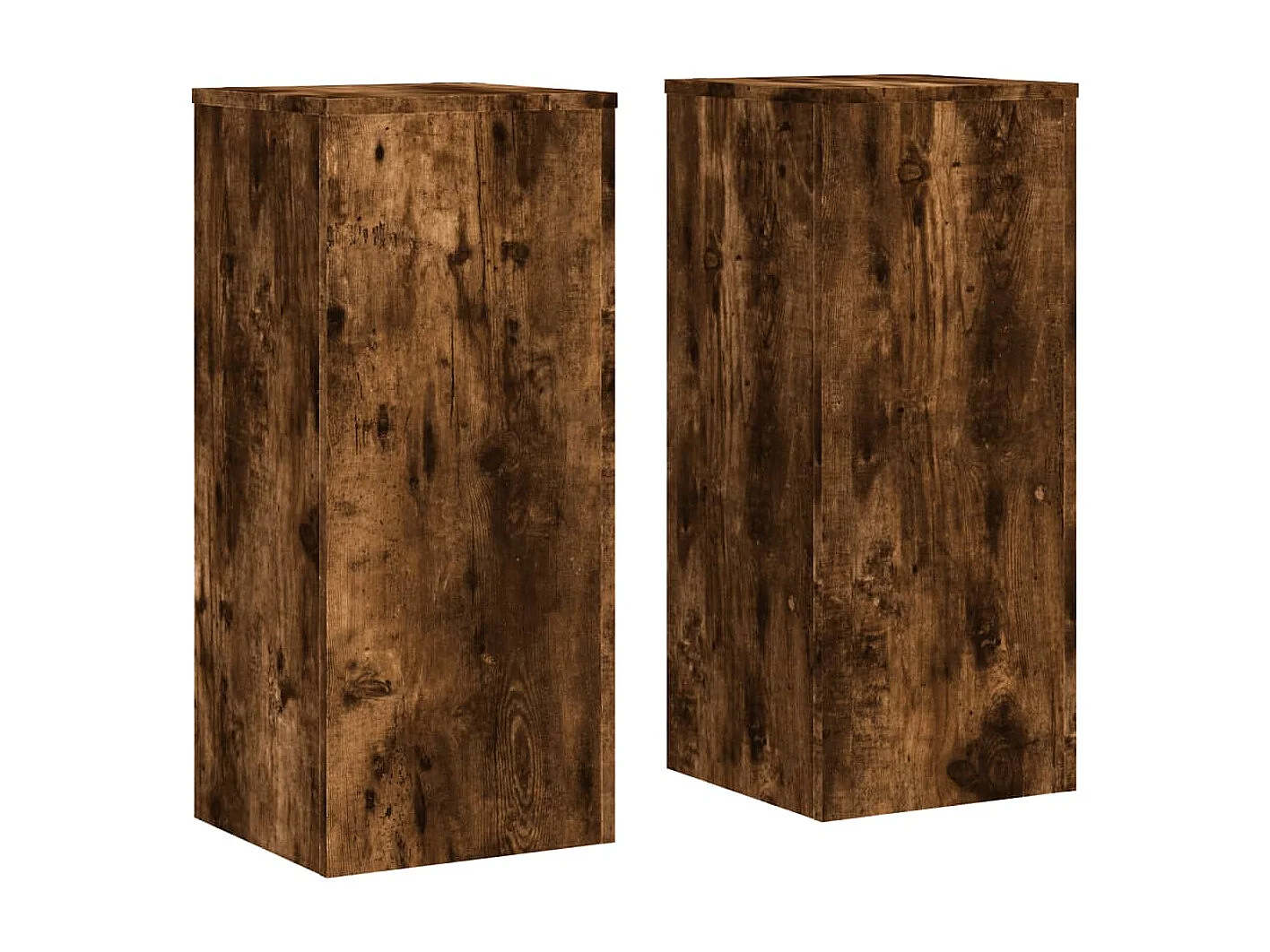 Supports pour plantes 2 pcs chêne fumé bois d'ingénierie