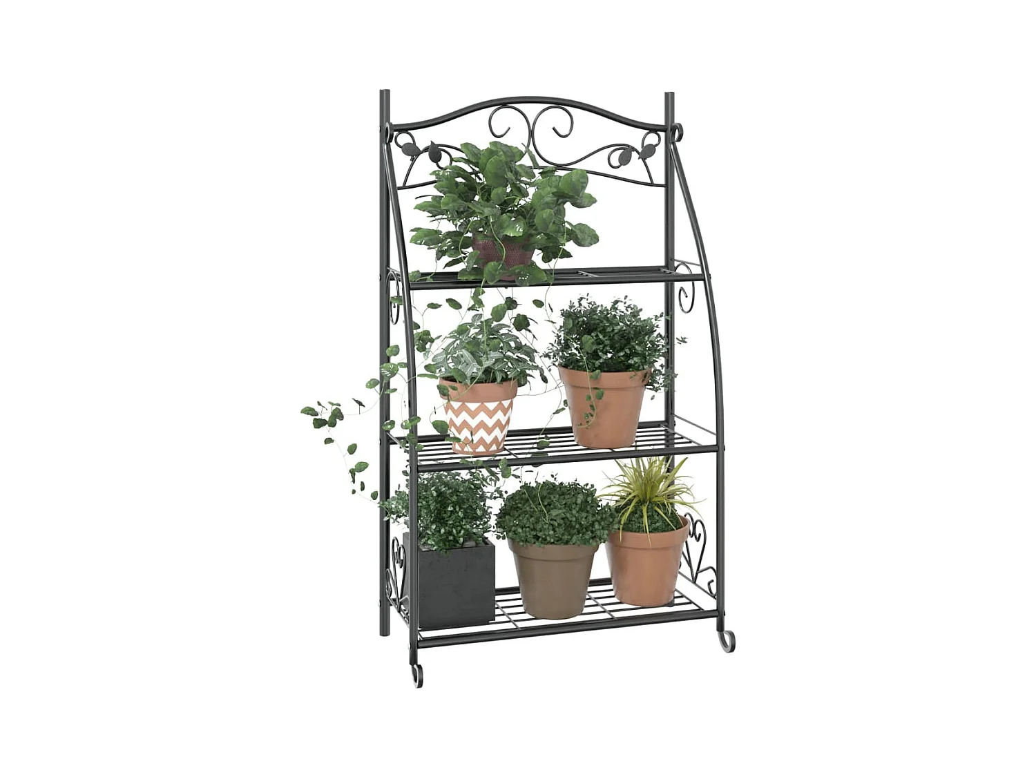 Estantería de flores negra 56x30x96 cm Acero