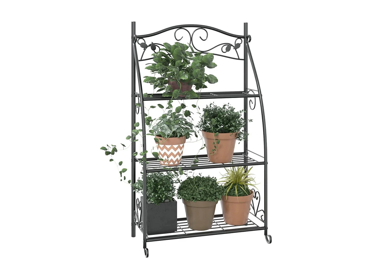 Étagère à fleurs Noir 56x30x96 cm Acier