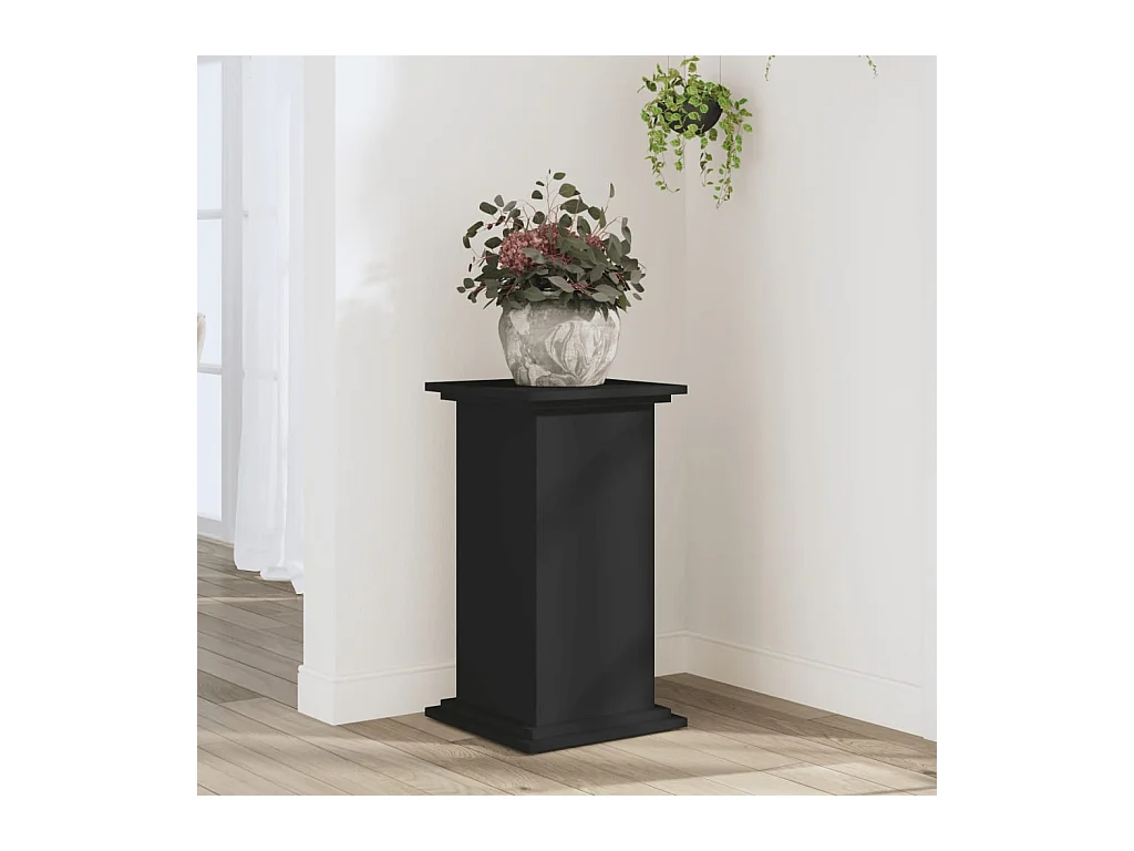 Zwarte plantenstandaard 33x33x60 cm bewerkt hout