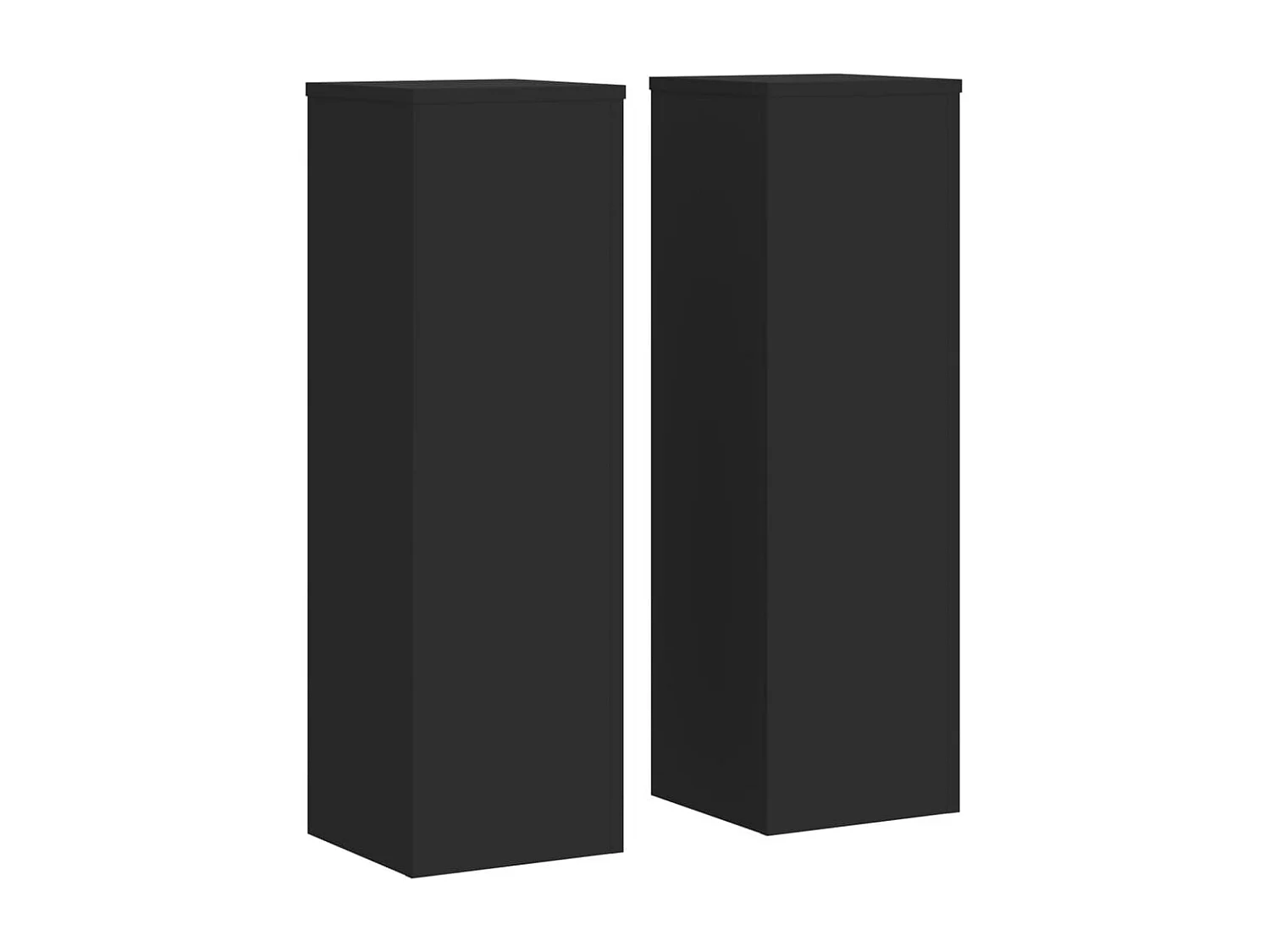 Supports pour plantes 2 pcs noir 25x25x80 cm bois d'ingénierie