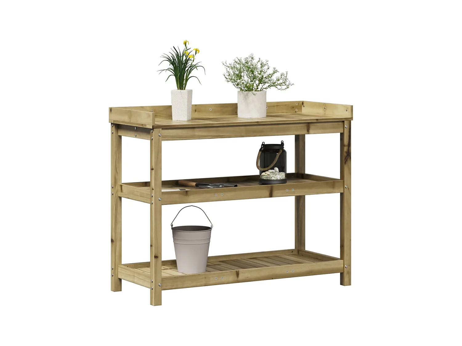Mesa de cultivo con estantes 108x45x86,5 cm madera maciza de pino