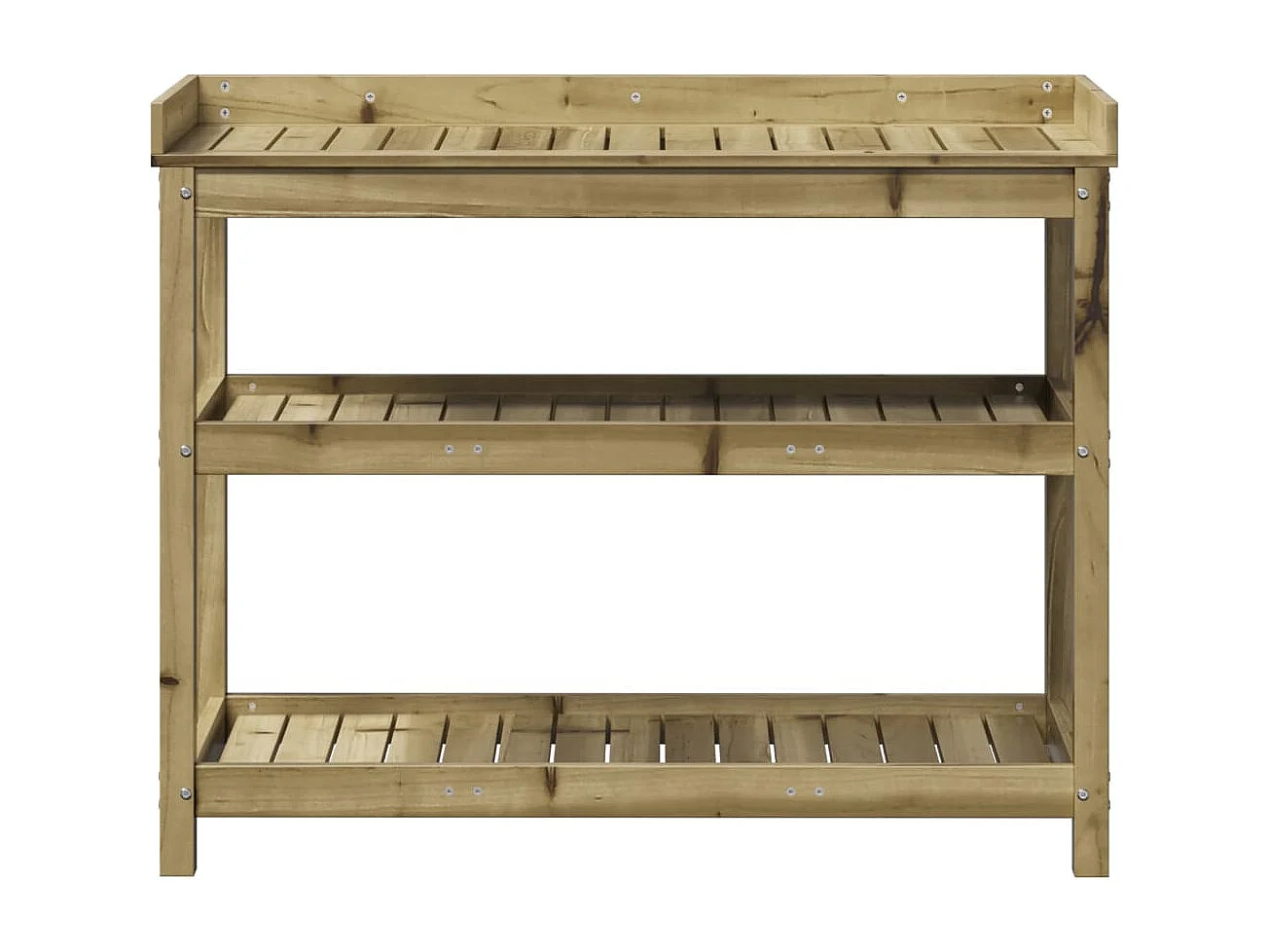 Table de rempotage avec étagères 108x45x86,5 cm bois massif pin