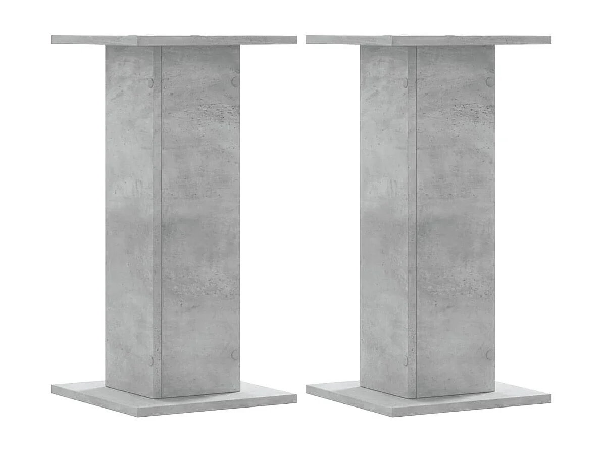 Supports pour plantes 2 pcs gris béton bois d'ingénierie